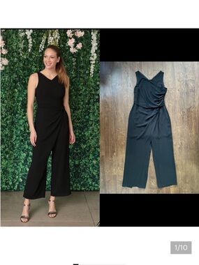 XL Nordstroms Jumpsuit With Side Ruched Draping Detail. Size 12. Black.